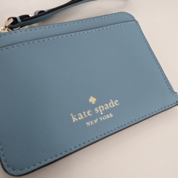 EUC! Kate Spade New York Schuyler Small Card Holder Wristlet Wallet Smokey Blue - Picture 8 of 13